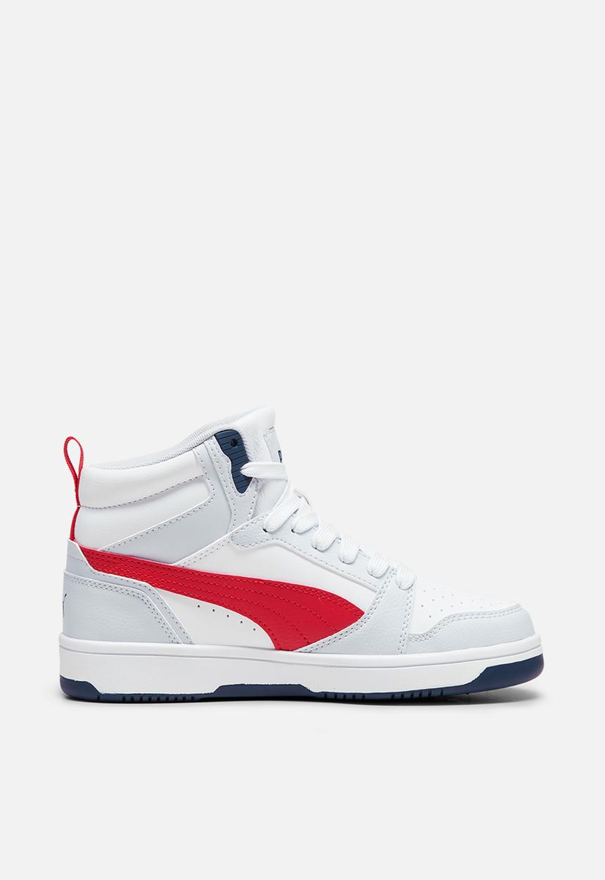 PUMA - Puma rebound v6 mid jr - silver mist/club navy/for all time red
