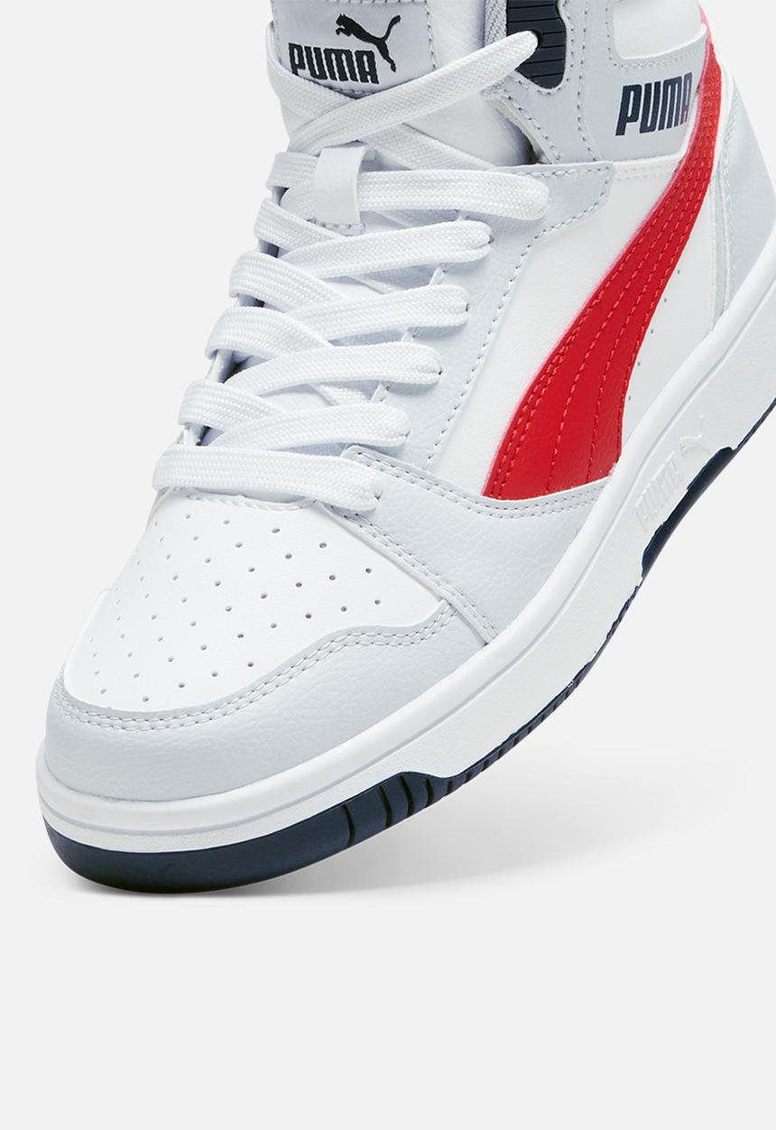 PUMA - Puma rebound v6 mid jr - silver mist/club navy/for all time red