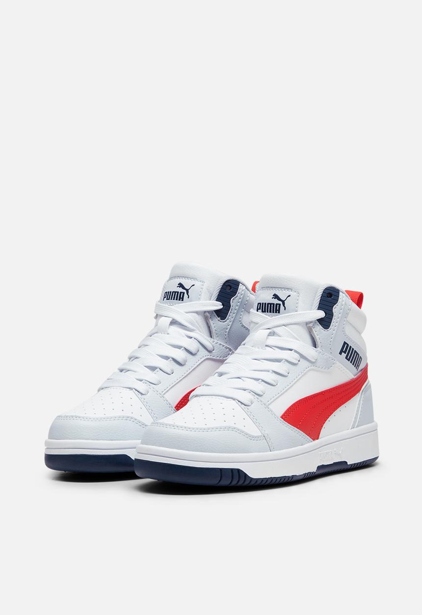 PUMA - Puma rebound v6 mid jr - silver mist/club navy/for all time red