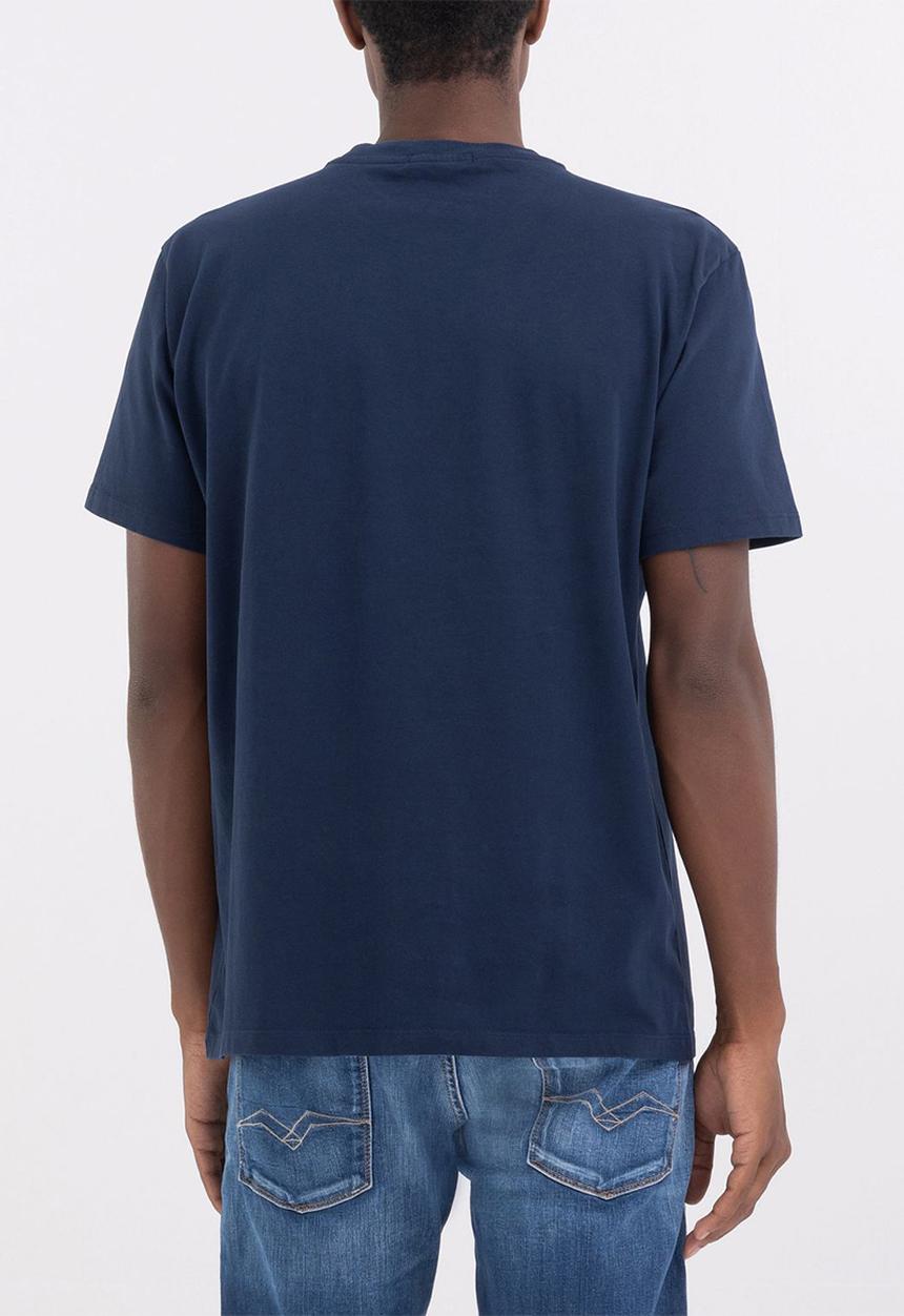 Replay - Jersey T-shirt with print - deep navy