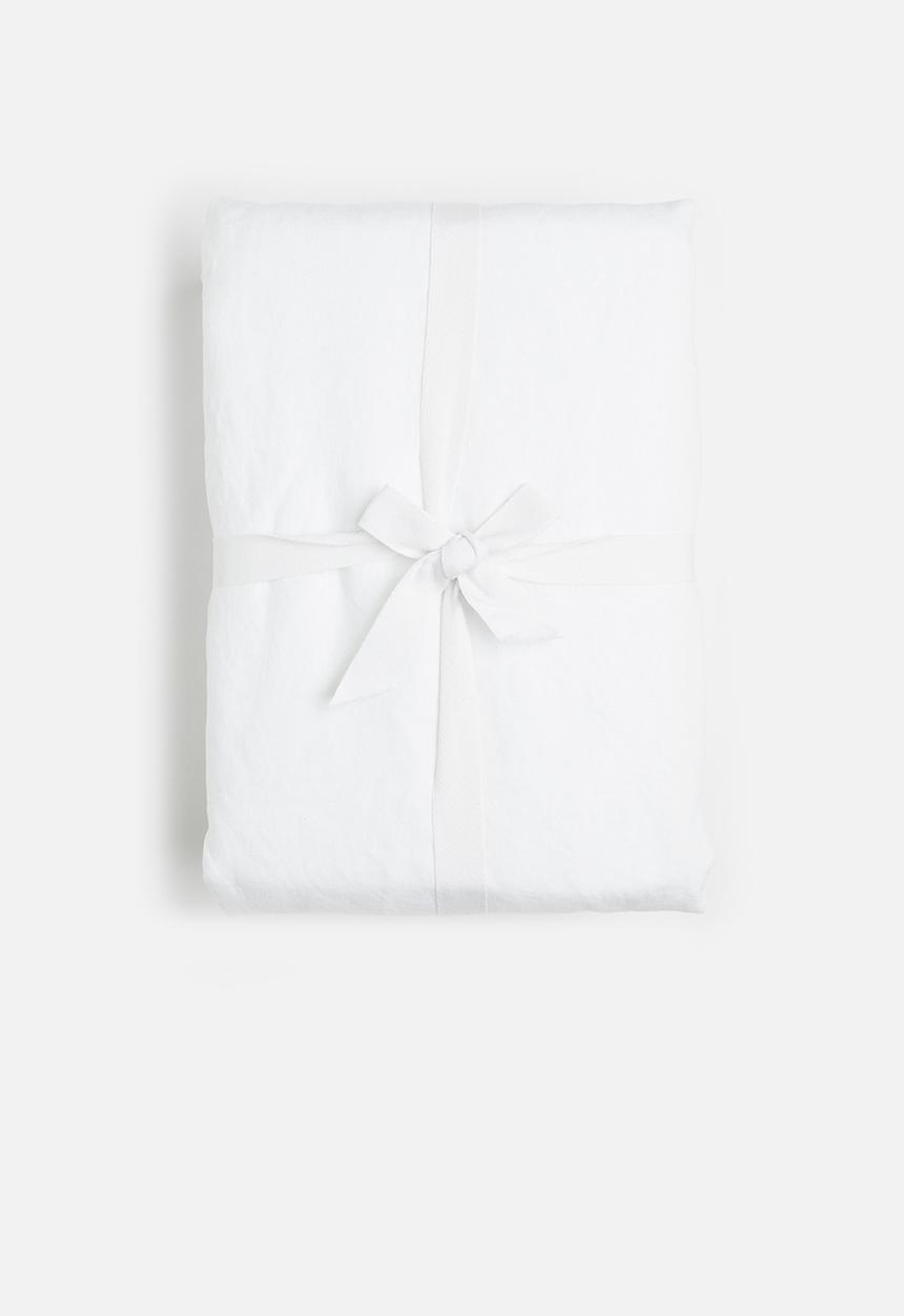H&M - Linen double/king duvet cover set - white