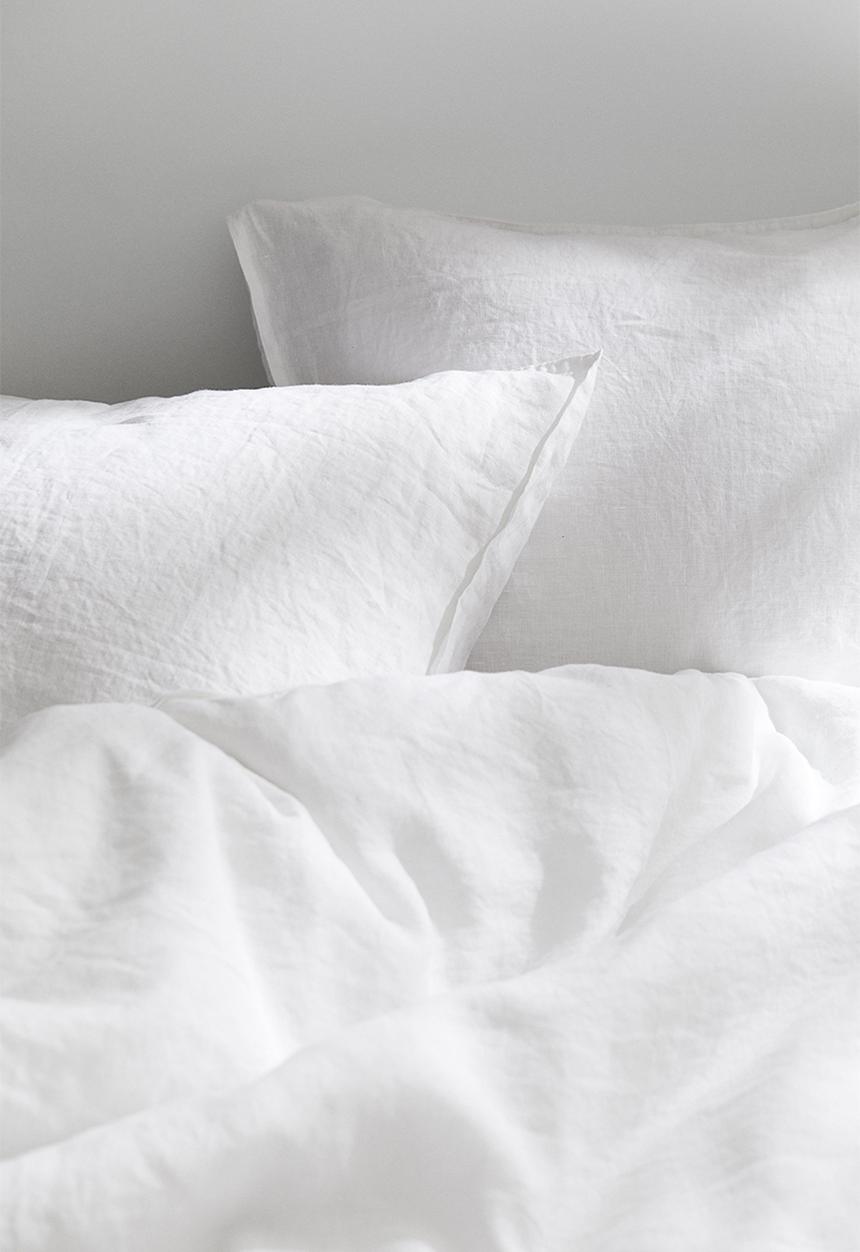 H&M - Linen double/king duvet cover set - white