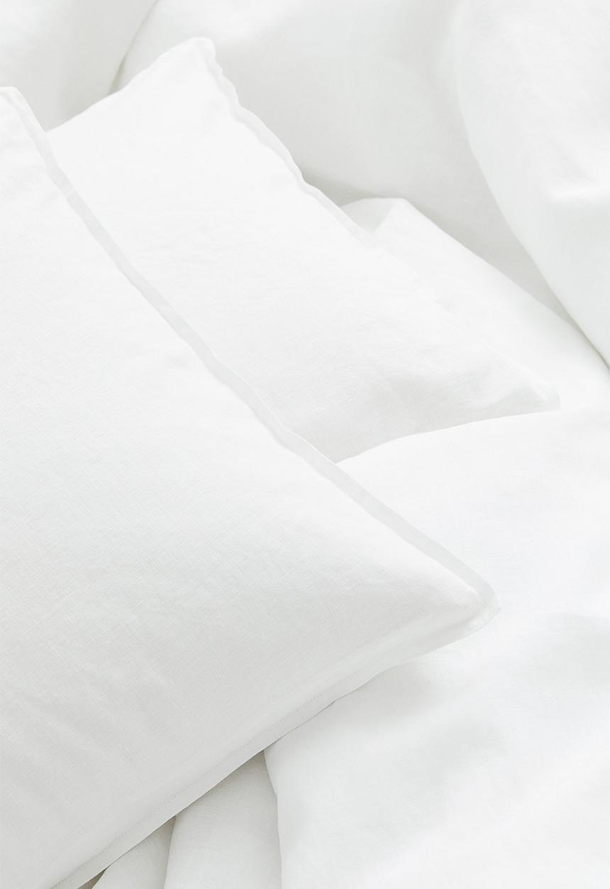 H&M - Linen double/king duvet cover set - white