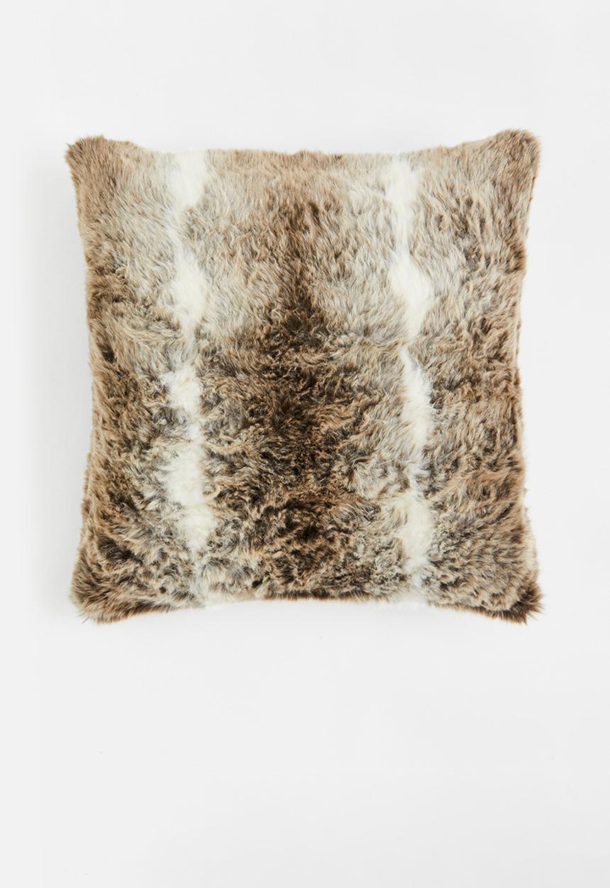 H&M - Faux fur cushion cover - grey
