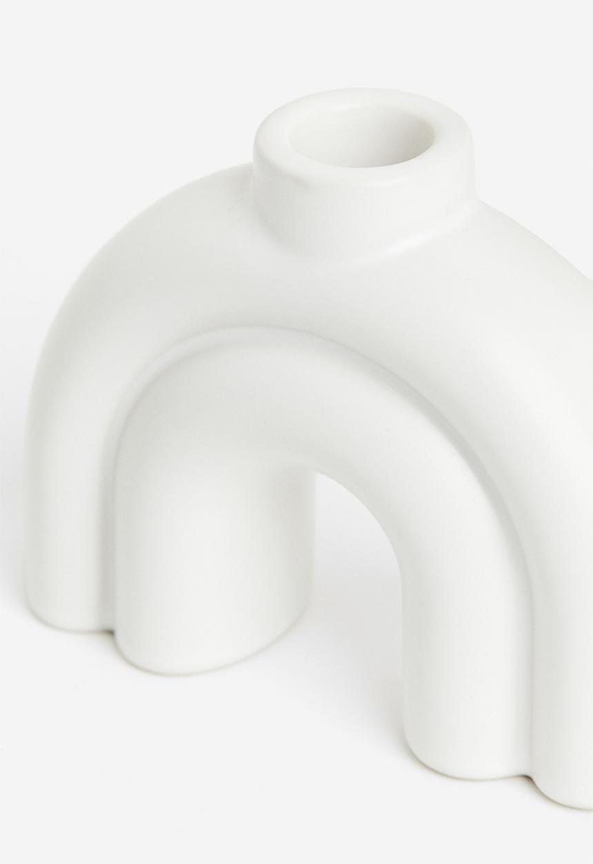 H&M - Stoneware candlestick - white