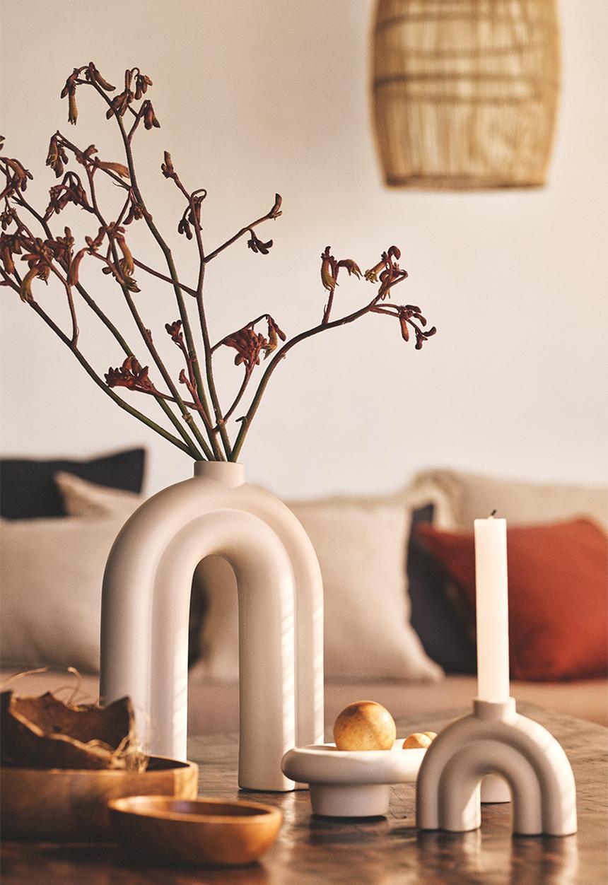 H&M - Stoneware candlestick - white
