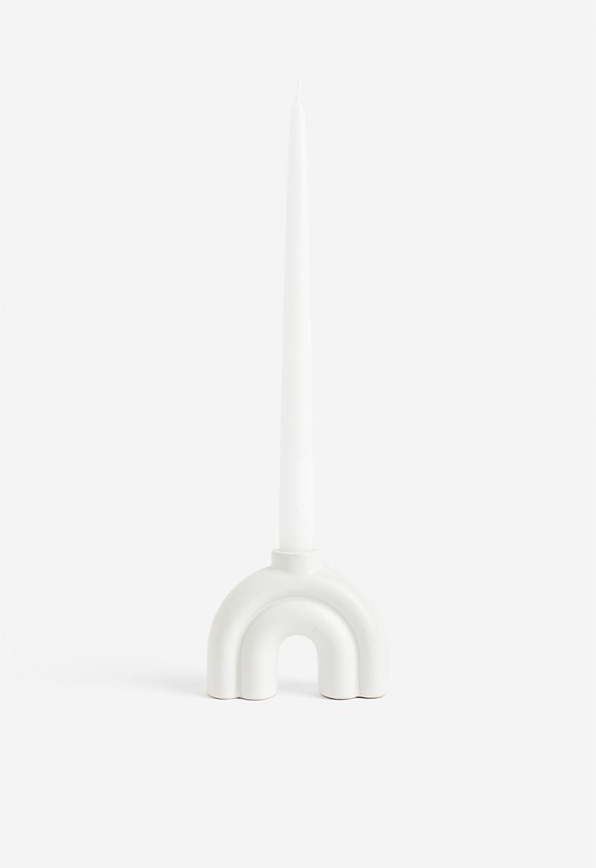 H&M - Stoneware candlestick - white