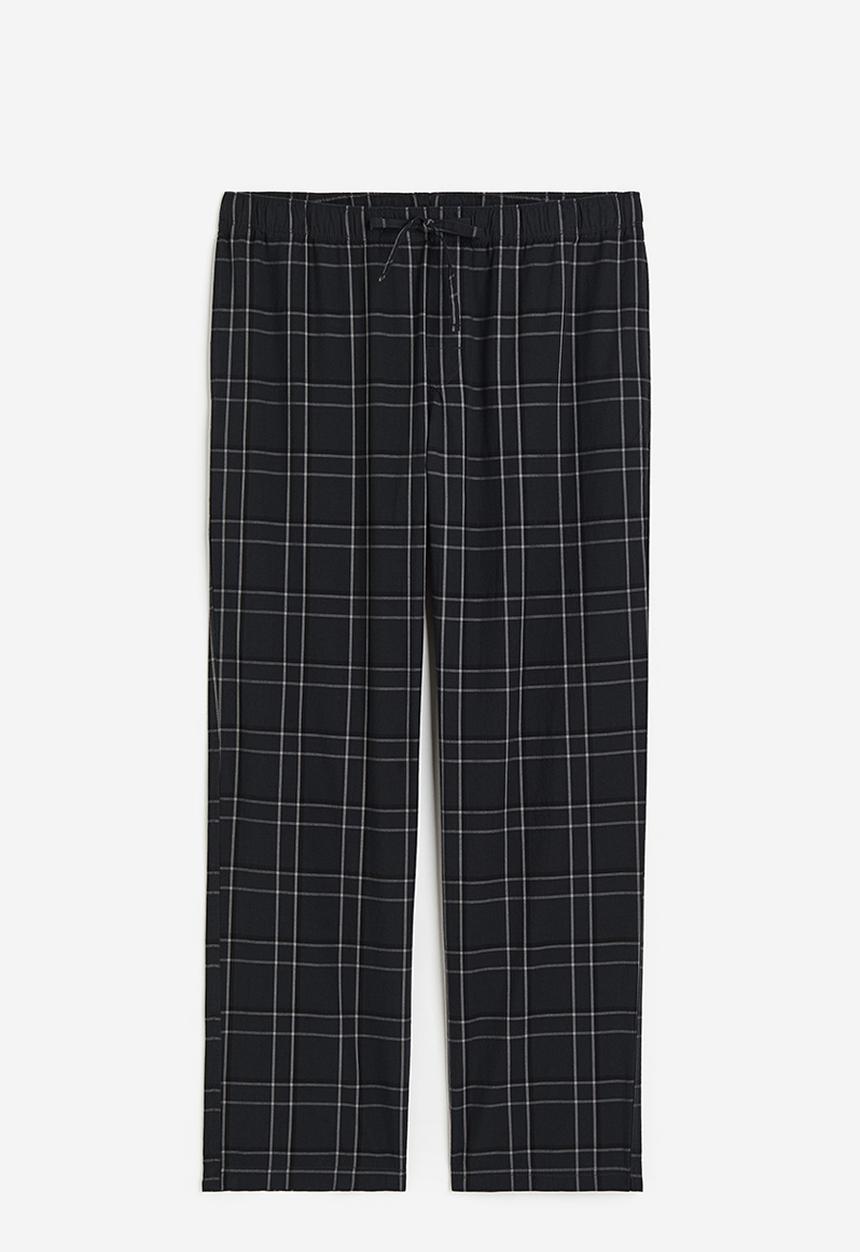 H&M - Relaxed fit pyjama bottoms - Dark grey Checked