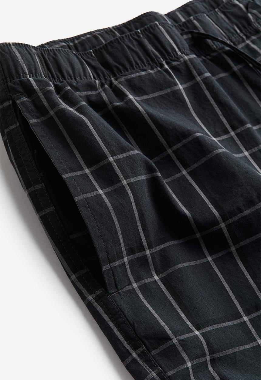 H&M - Relaxed fit pyjama bottoms - Dark grey Checked