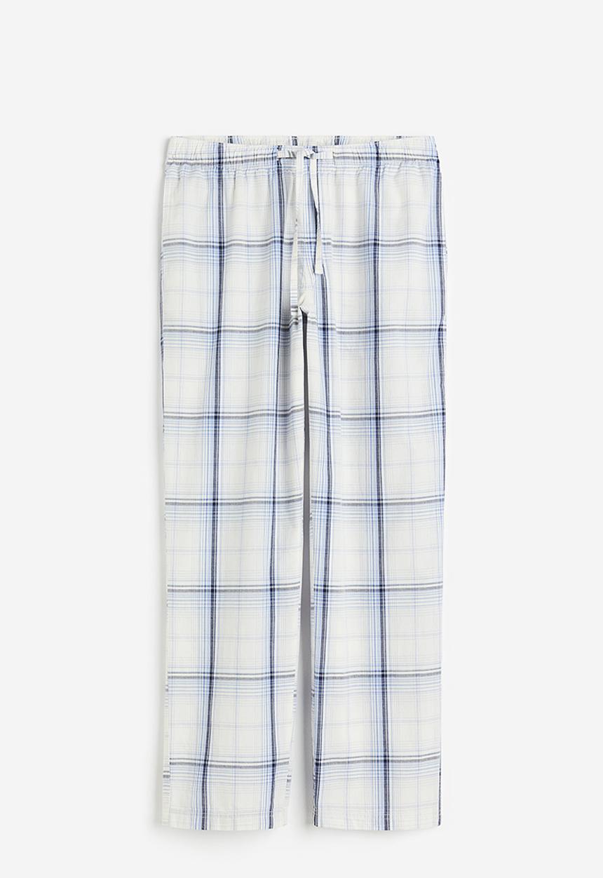 H&M - Relaxed fit pyjama bottoms - Light blue Checked