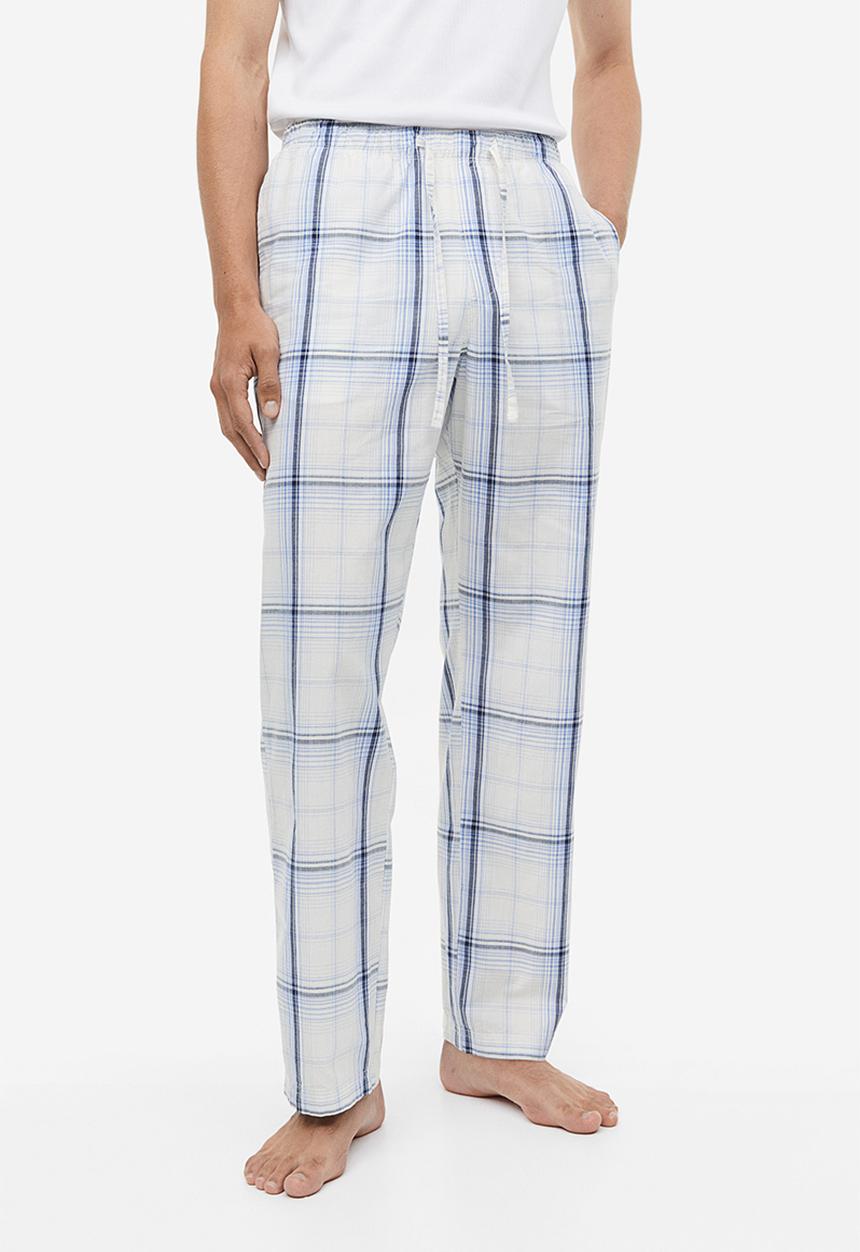 H&M - Relaxed fit pyjama bottoms - Light blue Checked