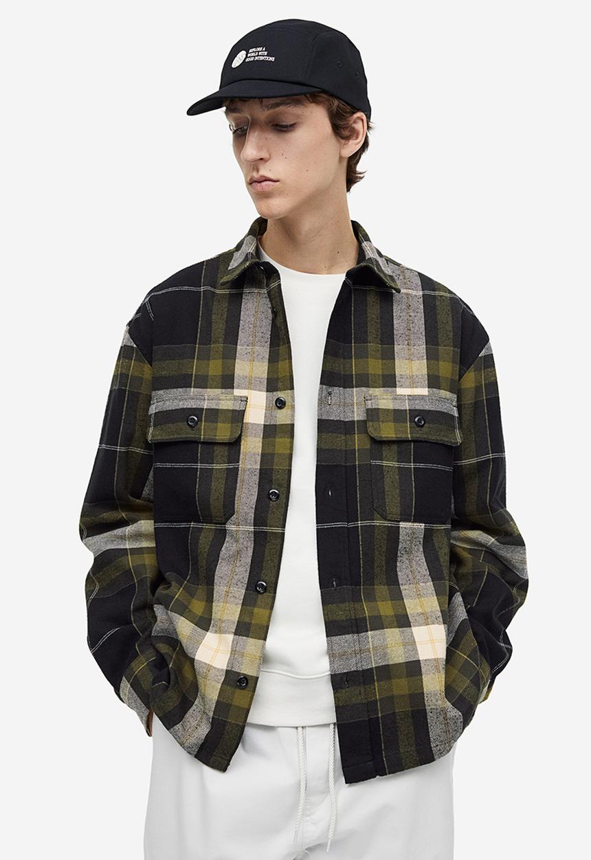 H&M - Relaxed fit overshirt - Dark green Black
