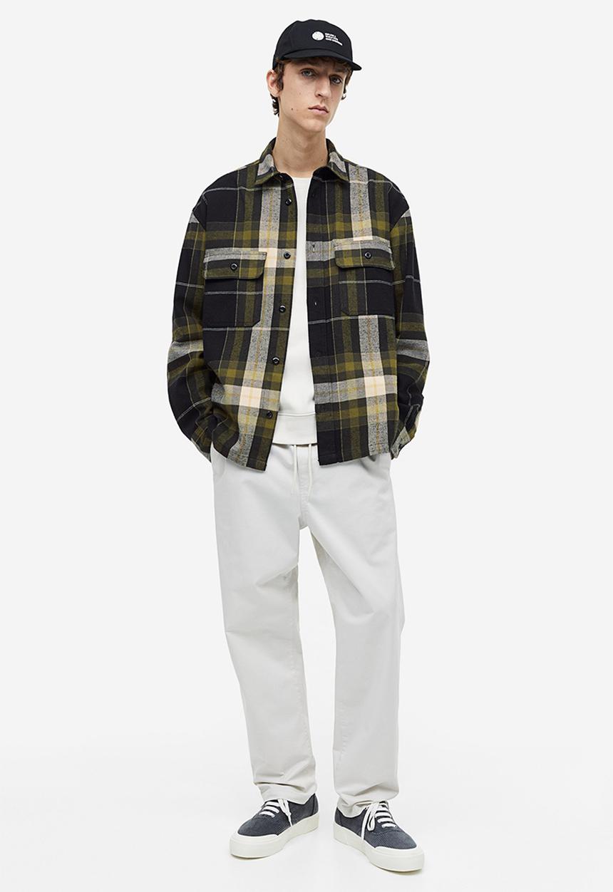 H&M - Relaxed fit overshirt - Dark green Black