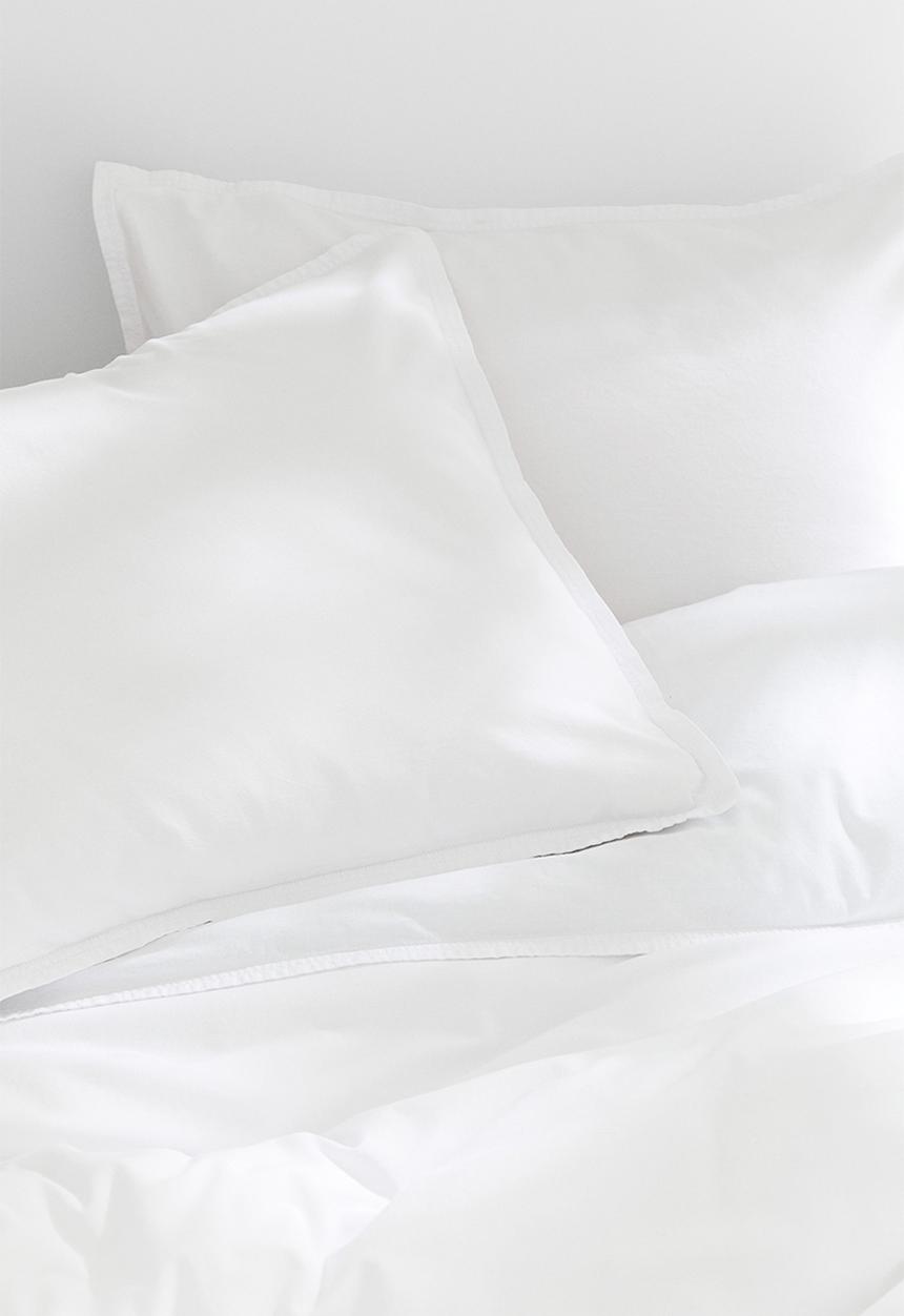 H&M - Washed cotton double/king duvet cover set - white