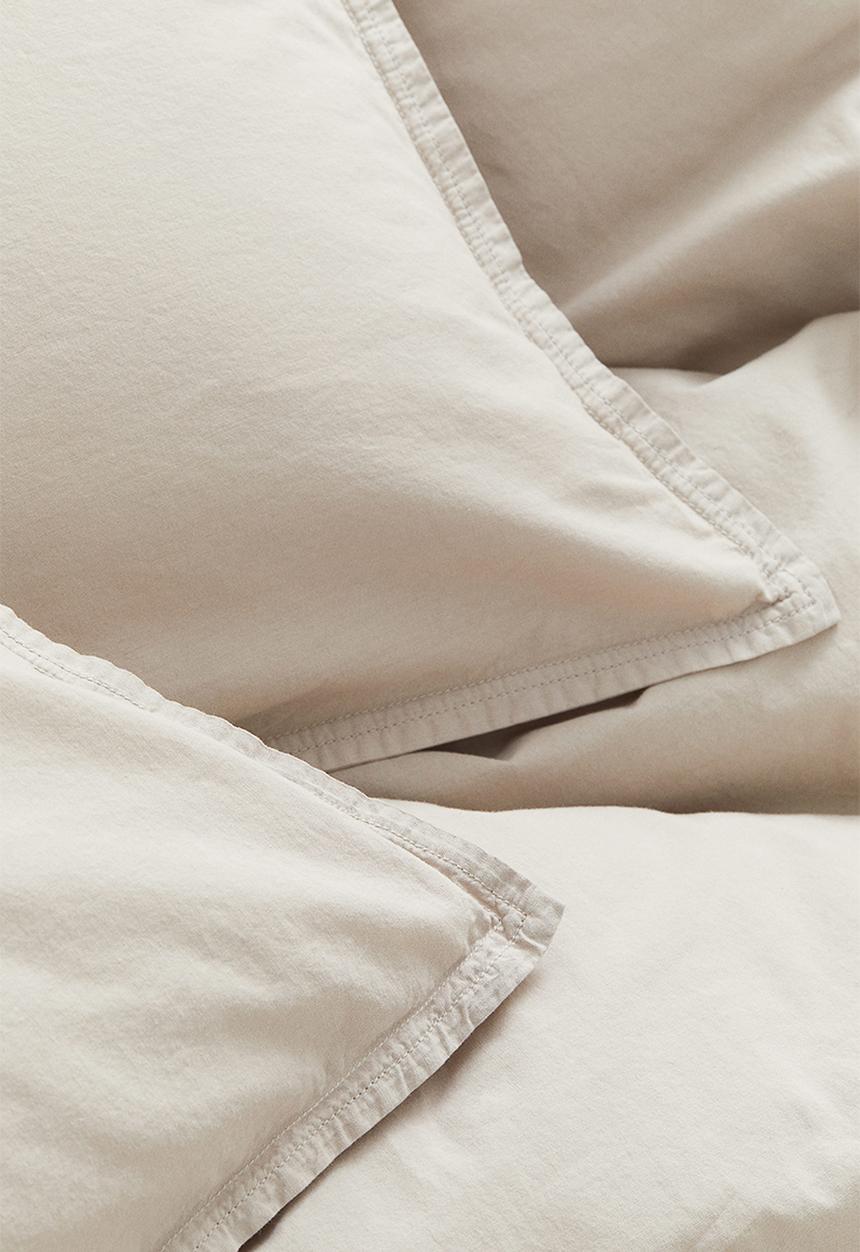 H&M - Washed cotton double/king duvet cover set - beige