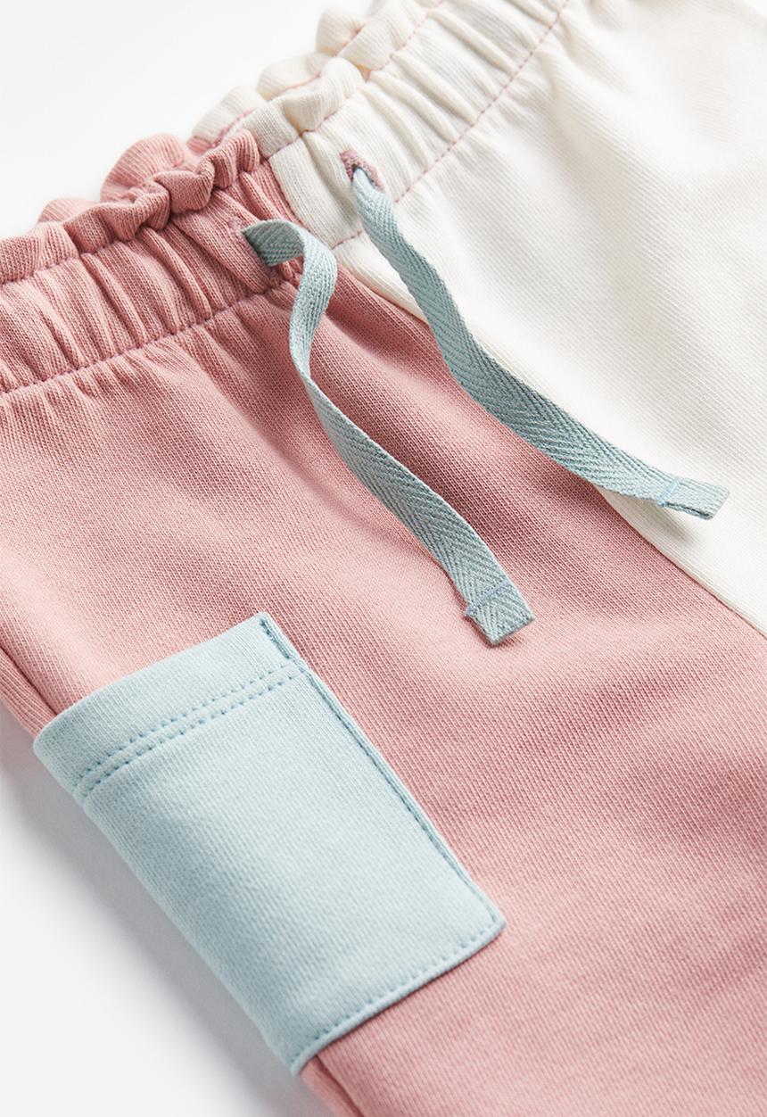 H&M - Cotton joggers - pink & white