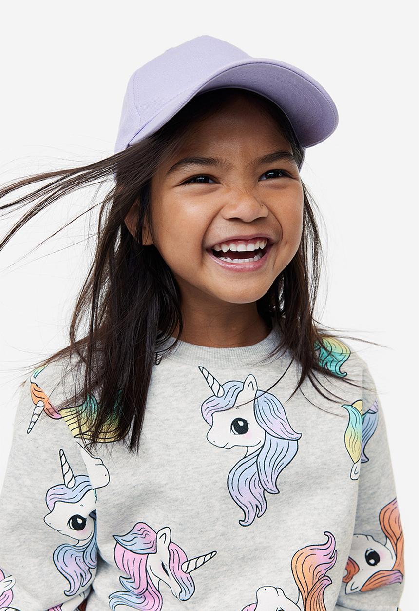 H&M - Printed sweatshirt - Light grey marl Unicorns