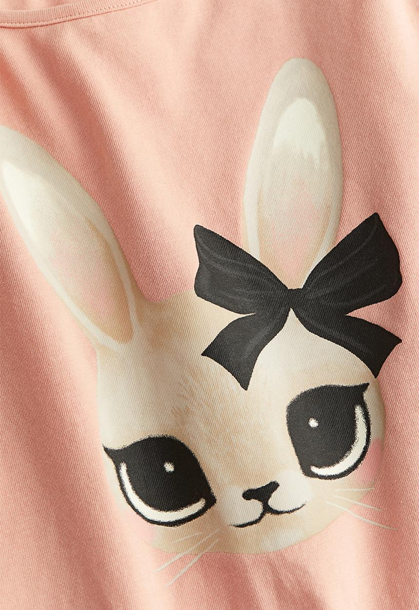 H&M - Printed jersey top - Pink Rabbit