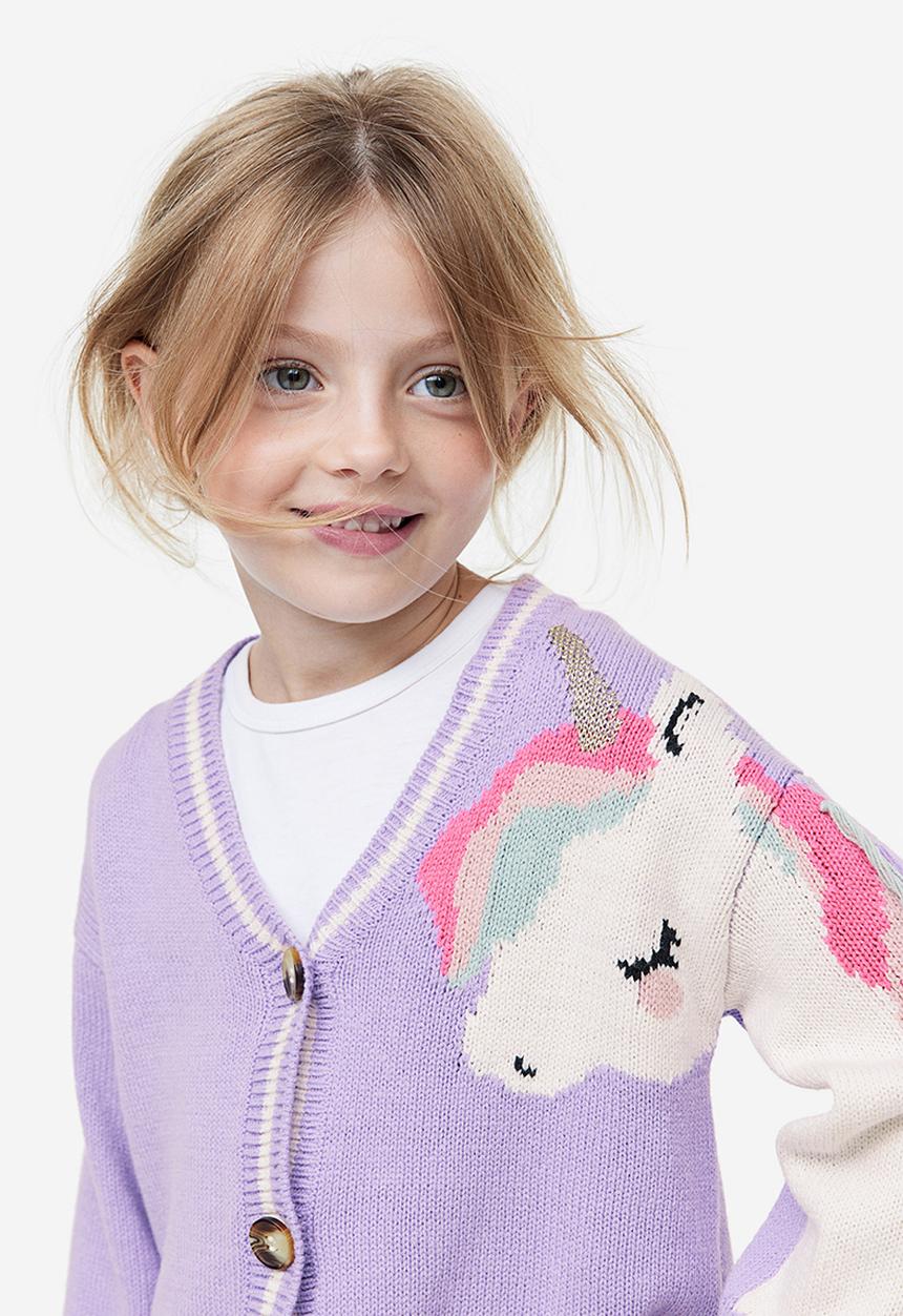 H&M - Patterned cardigan - Purple Unicorn
