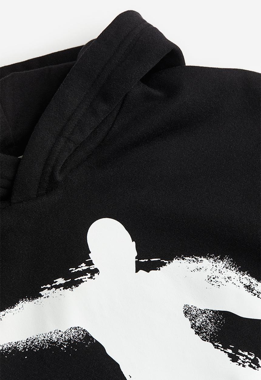 H&M - Printed hoodie - Black Football