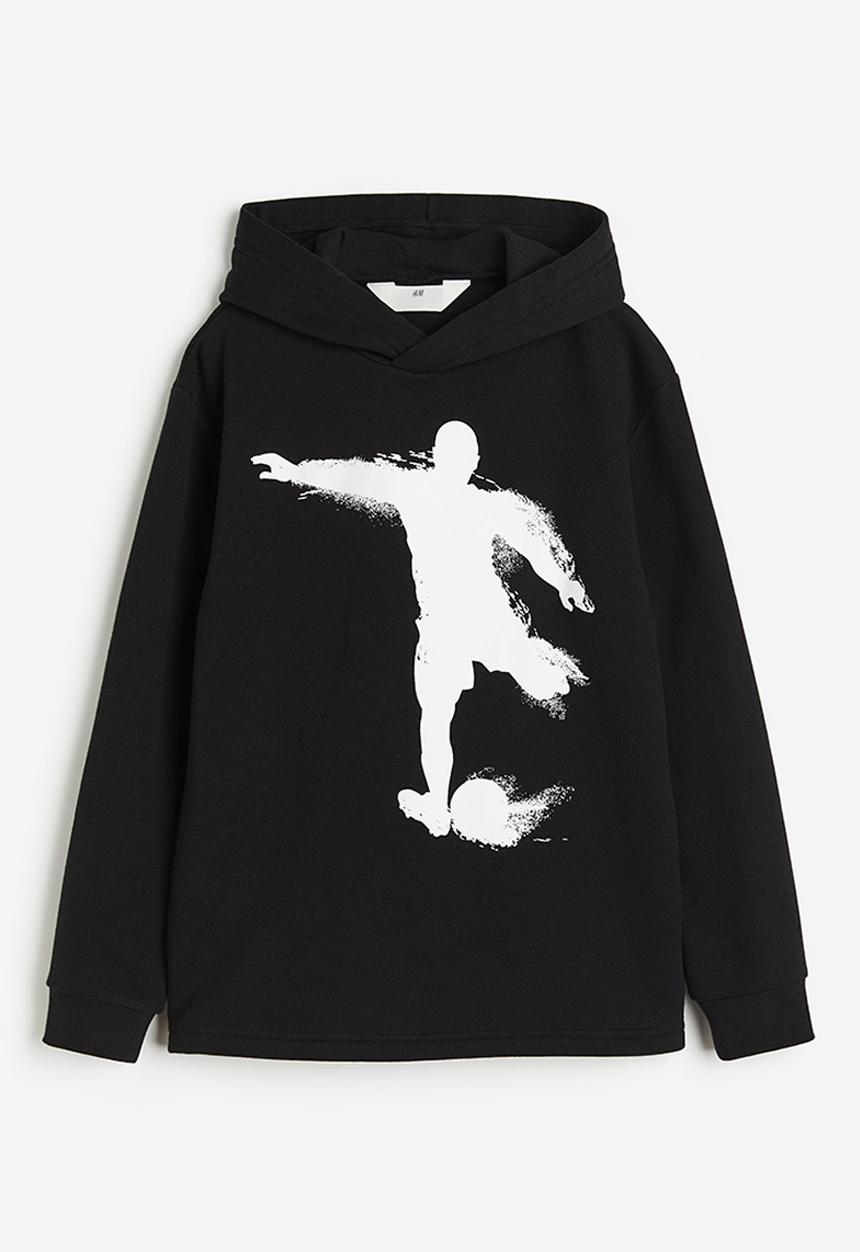 H&M - Printed hoodie - Black Football