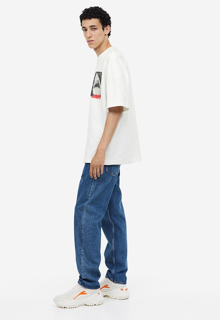 H&M - Oversized fit T-shirt - white jaws