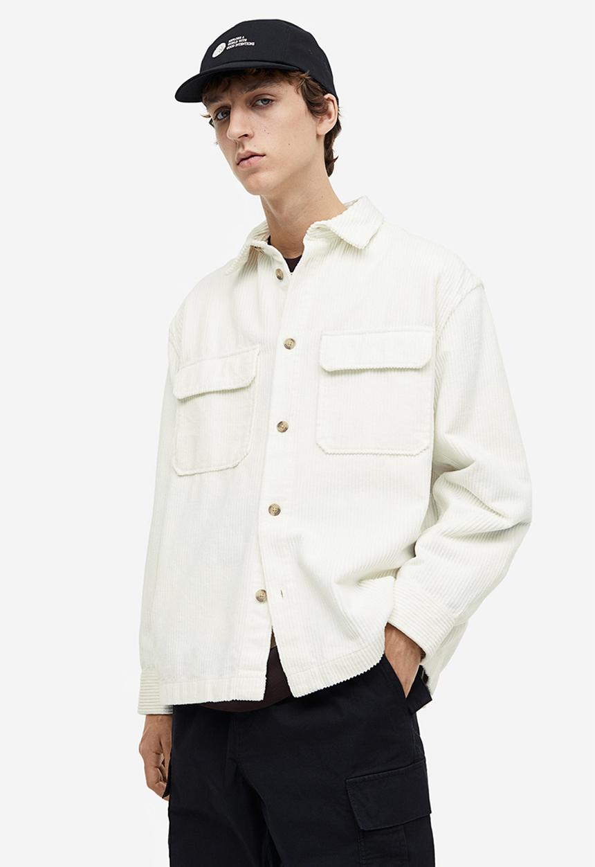 H&M - Relaxed fit corduroy shacket - white