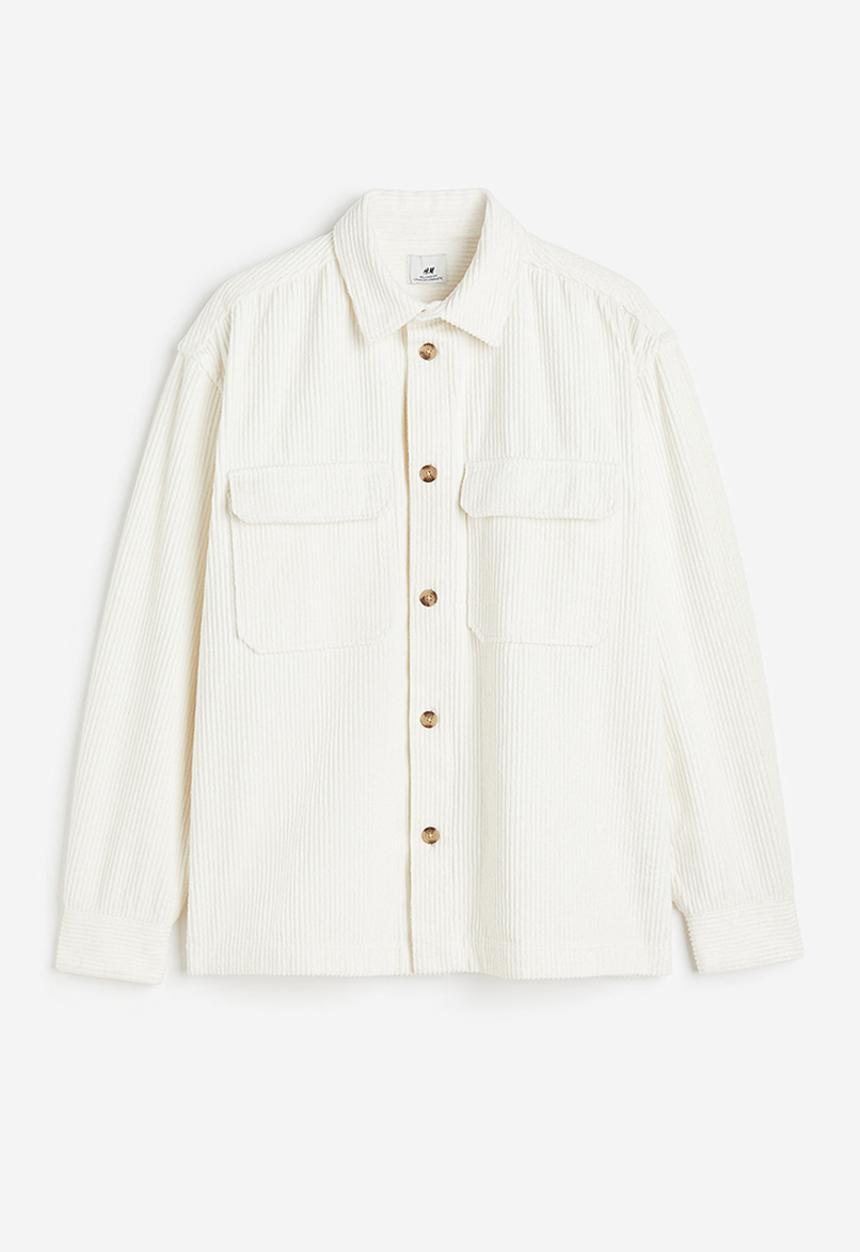 H&M - Relaxed fit corduroy shacket - white