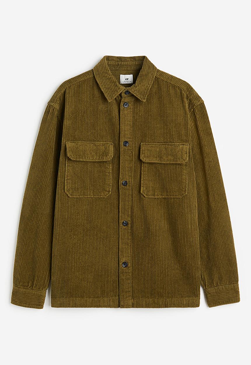 H&M - Relaxed fit corduroy shacket - green