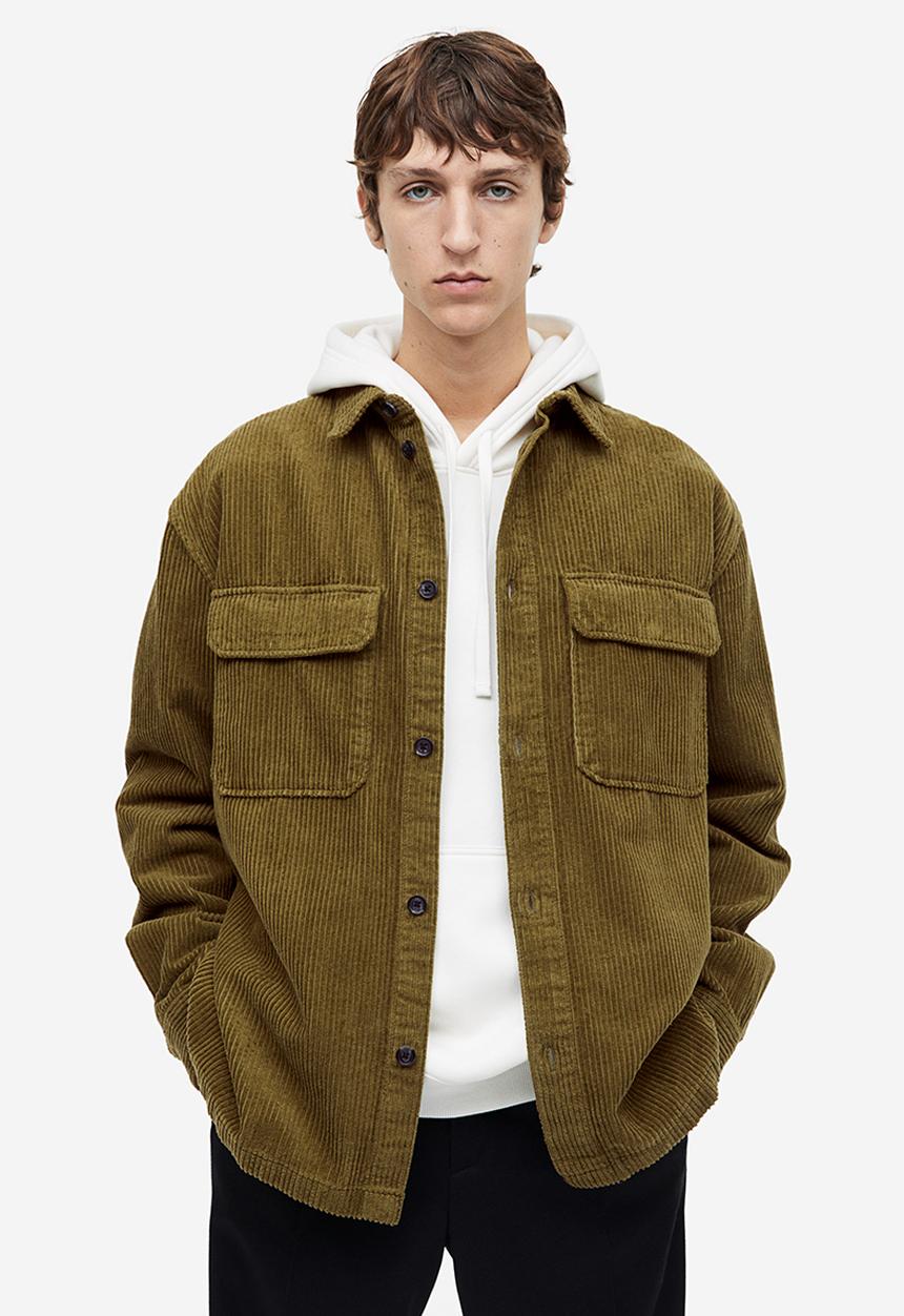 H&M - Relaxed fit corduroy shacket - green