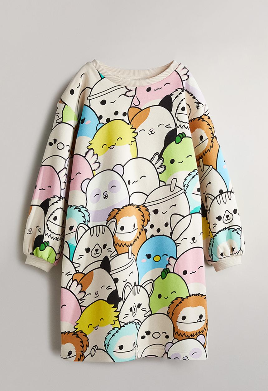 H&M - Patterned sweatshirt dress - Cream Squishmallows