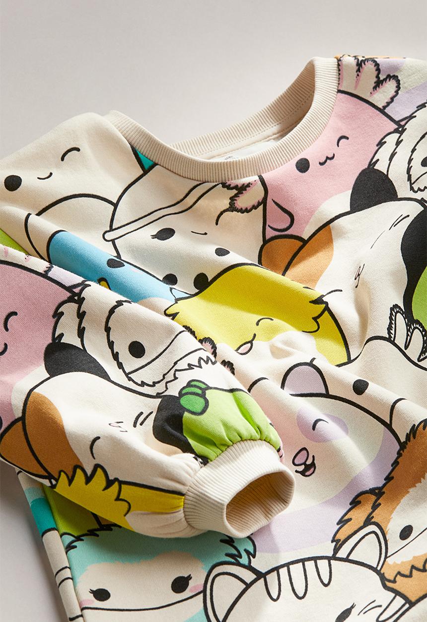 H&M - Patterned sweatshirt dress - Cream Squishmallows