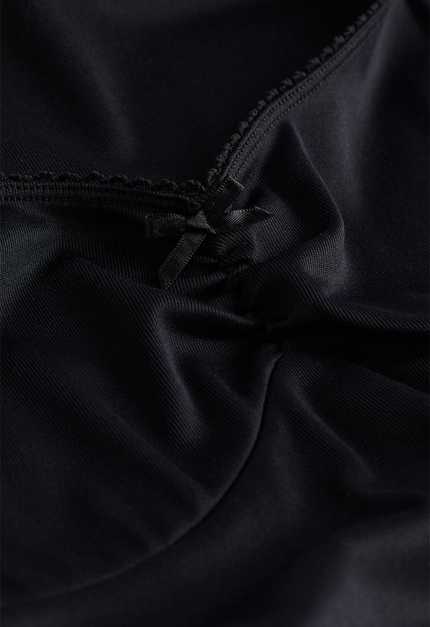 H&M - Flared-skirt ribbed dress - black