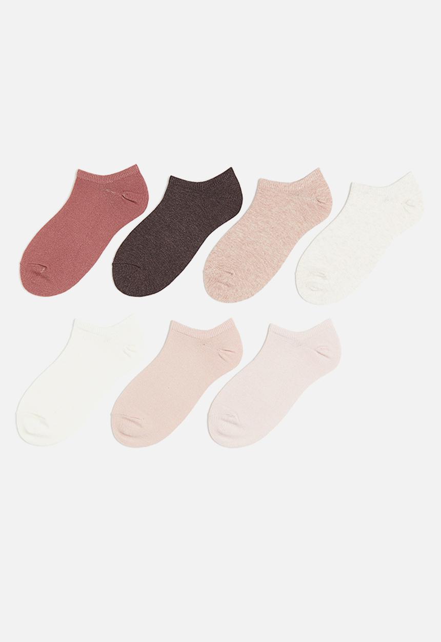 H&M - 7-pack trainer socks - Powder pink Dark pink