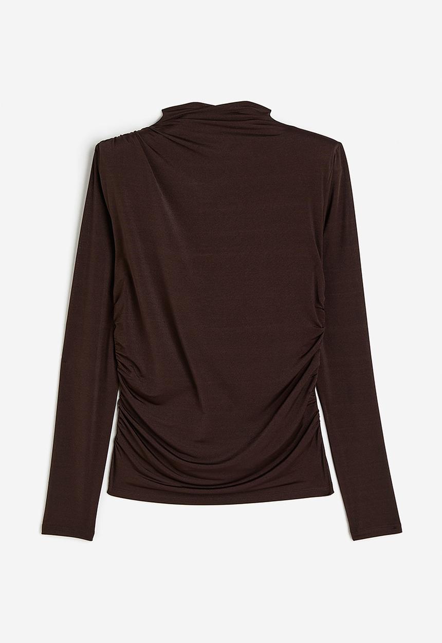 H&M - Draped turtleneck top - brown