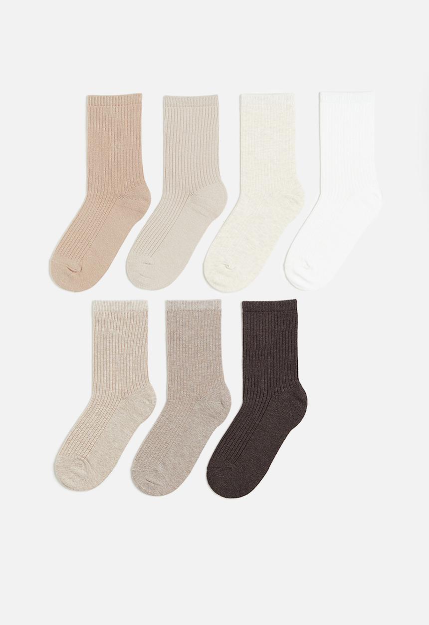 H&M - 7-Pack socks - White Beige