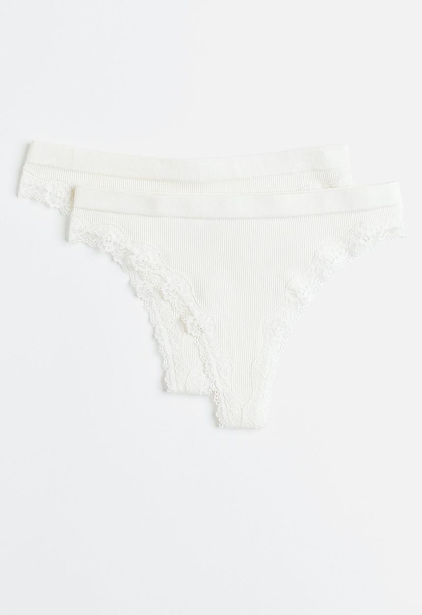 H&M - 2-Pack brazilian briefs - white