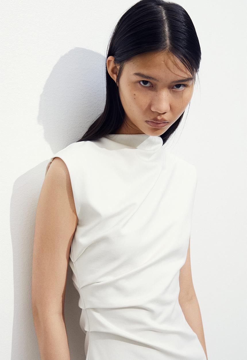 H&M - Draped dress - white