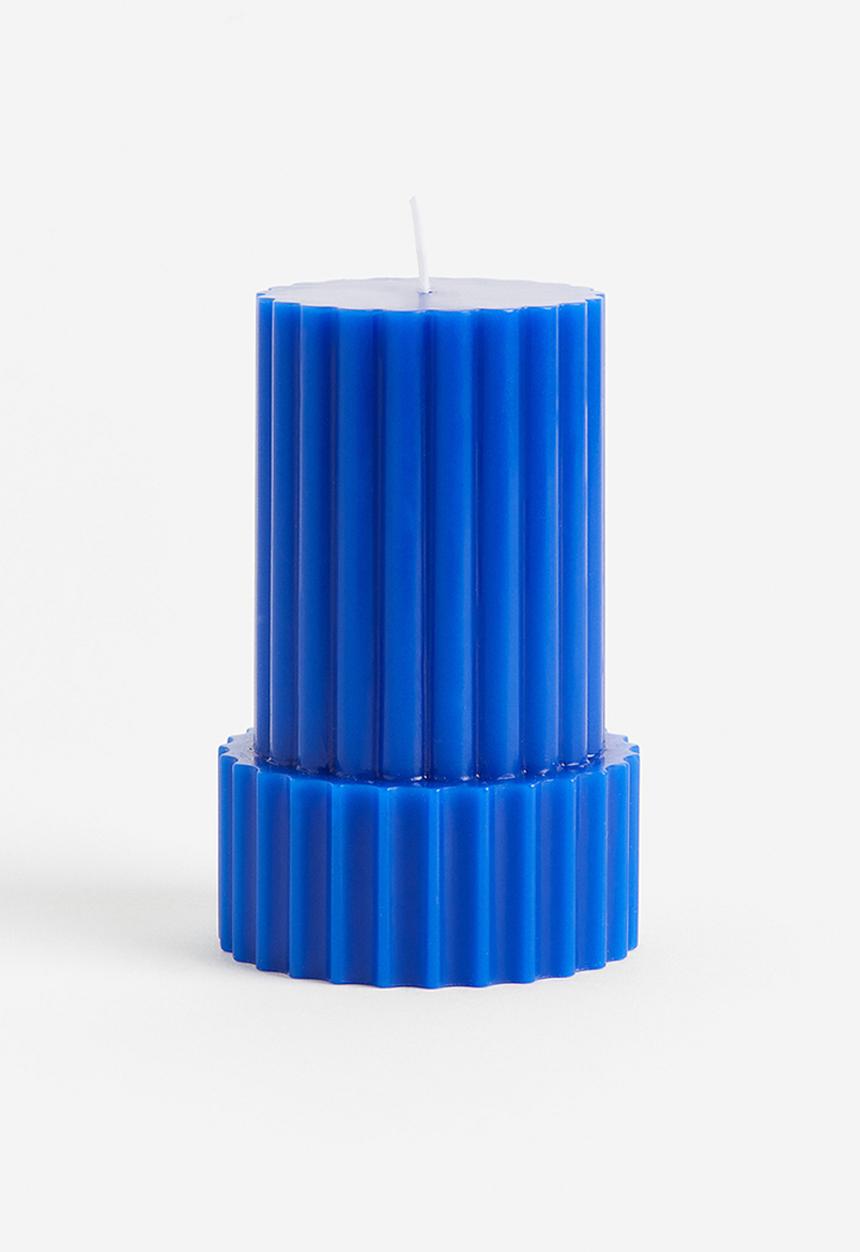 H&M - Shaped pillar candle - blue