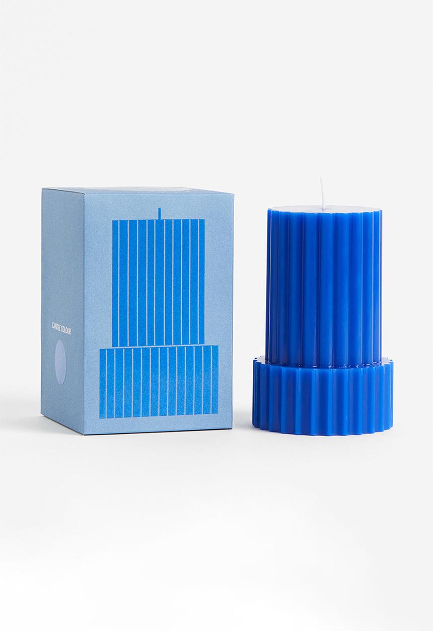 H&M - Shaped pillar candle - blue
