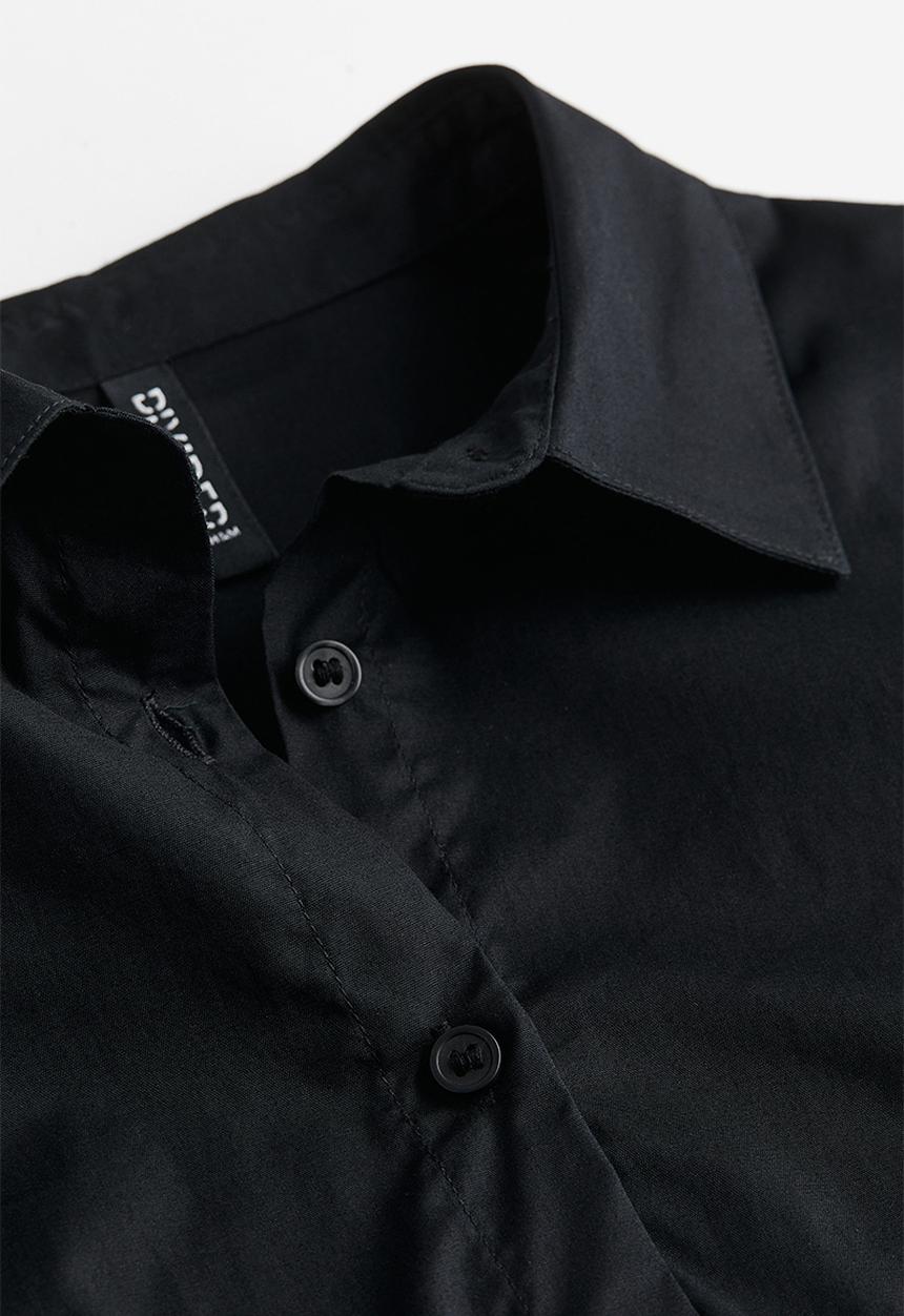 H&M - Fitted poplin shirt - black