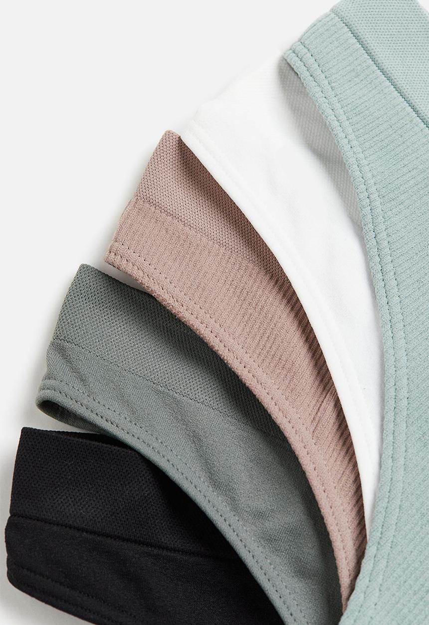H&M - 5-Pack seamless thong briefs - turquoise green
