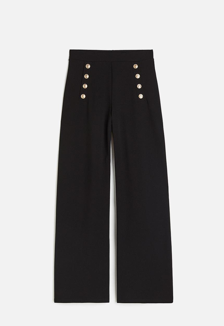 H&M - Button-front trousers - black