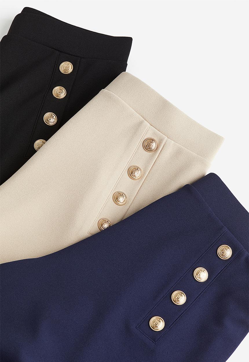 H&M - Button-front trousers - black