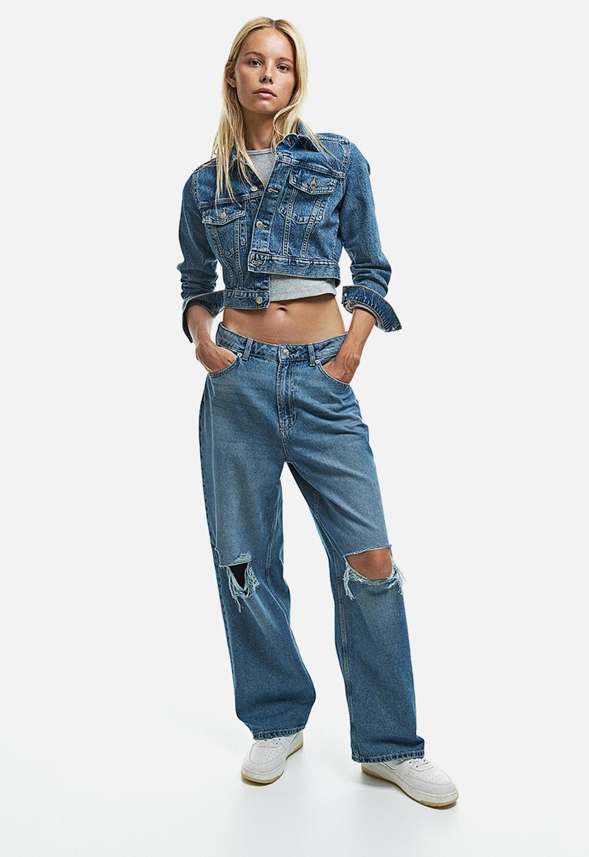 H&M - 90s baggy high jeans - medium blue