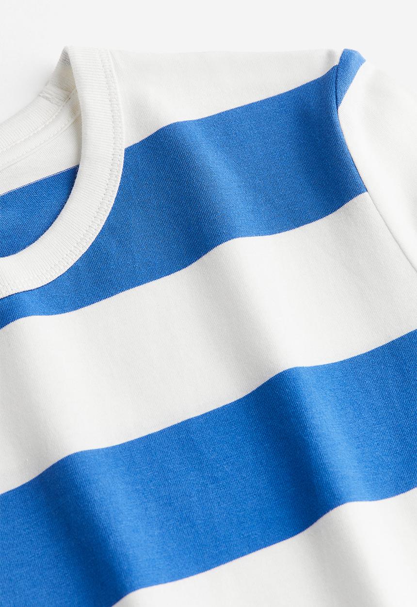 H&M - Cotton jersey top - Blue White striped