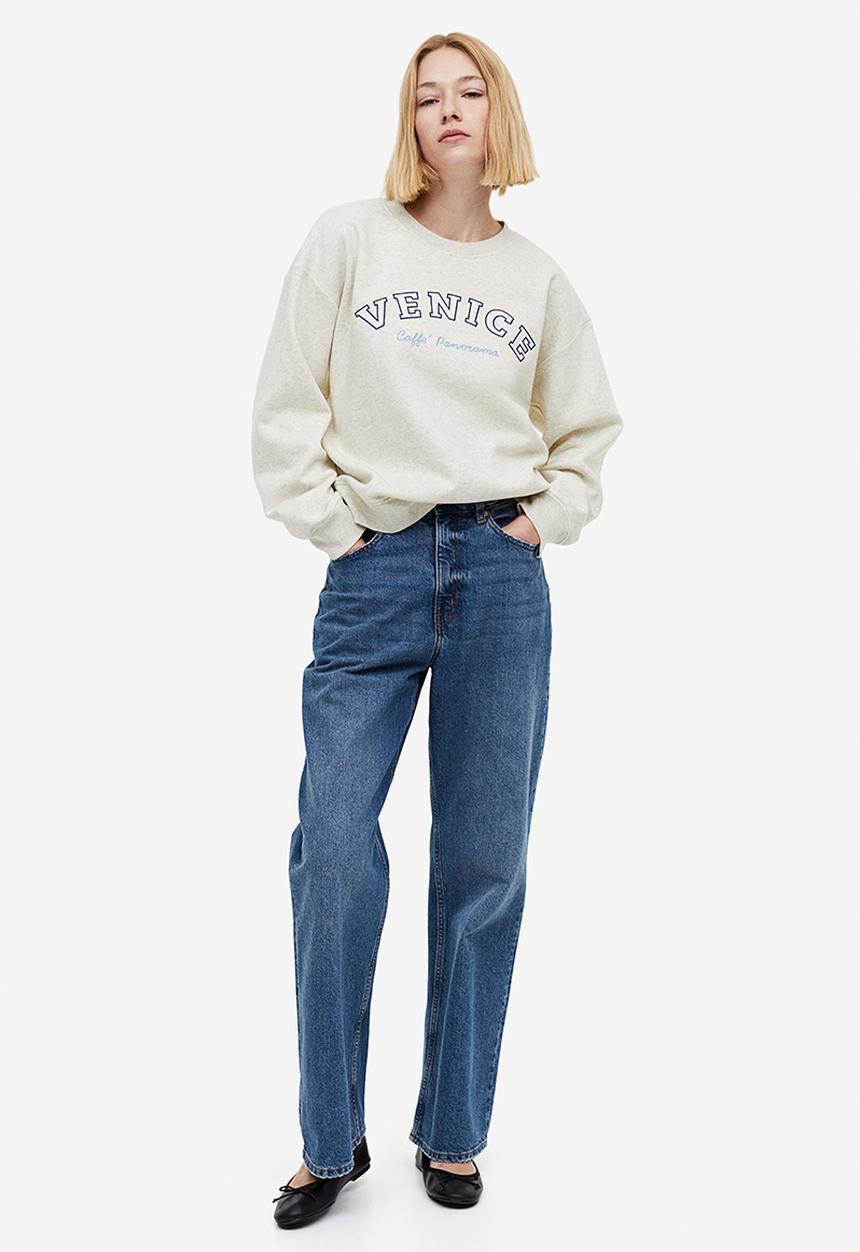 H&M - Crew-neck sweatshirt - Light beige marl Venice