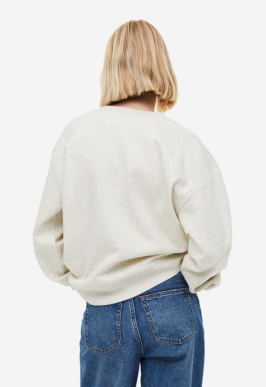 H&M - Crew-neck sweatshirt - Light beige marl Venice