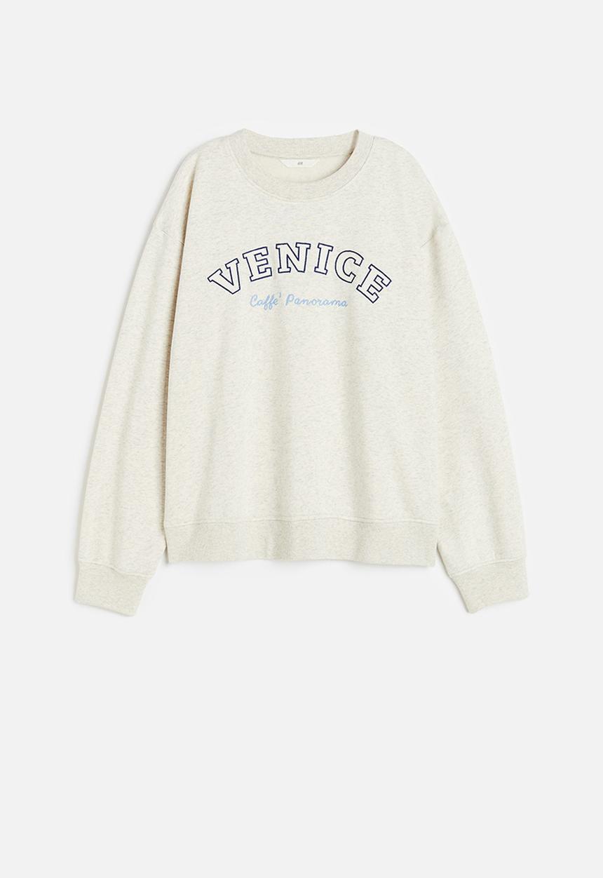 H&M - Crew-neck sweatshirt - Light beige marl Venice