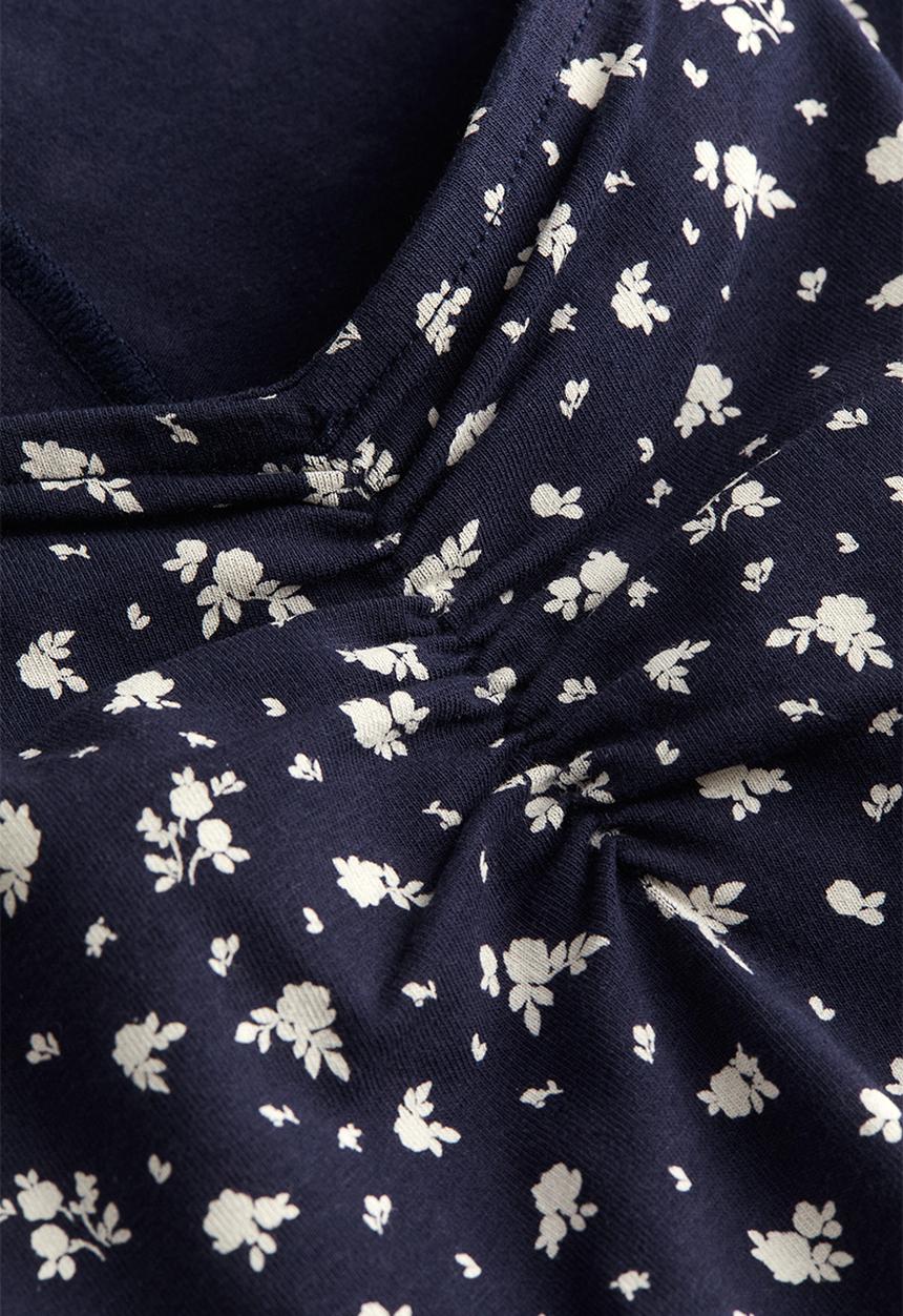 H&M - Cap-sleeved jersey dress - blue floral